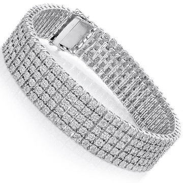 12 Karaat Ronde Geslepen Mannen Echt Diamanten Armband Goud 14K Sieraden