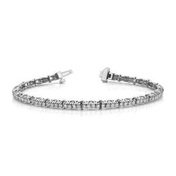 12,50 Karaat Griffenset Ronde Geslepen Echt Diamanten Tennisarmband Wit Goud 14K