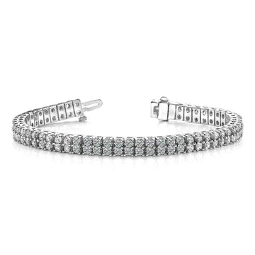 12,50 Karaat Tijdloze Tennisarmband Met Twee Rijen Echt Diamanten Witgoud 14K