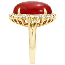 Afbeelding in Gallery-weergave laden, echte round diamant 13.25karaat ring profielweergave
