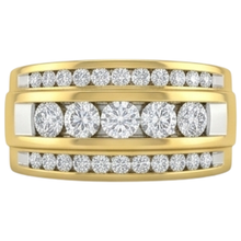 Afbeelding in Gallery-weergave laden, 14 kt geel goud 2 kt Diamanten ring voor heren, Nieuw
