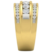 Afbeelding in Gallery-weergave laden, 14 kt geel goud 2 kt Diamanten ring voor heren, Nieuw
