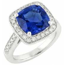 Afbeelding in Gallery-weergave laden, 14K Ceylon Sapphire 4.5 Ct Blauwe Saffier Met Diamanten Ring
