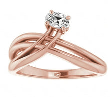Afbeelding in Gallery-weergave laden, 14K Gouden Ovale Solitaire Ring Oud Europees Geslepen Natuurlijke uit de aarde gewonnen Diamant 2 Karaat Sieraden
