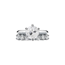 14K Gouden Trouwring set Ronde Oude Mijn Geslepen Echt Diamant 3 Karaat Griffenset