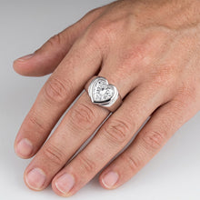 Afbeelding in Gallery-weergave laden, 14K Witgoud Heart Diamant Herenring 4 karaat
