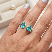 Afbeelding in Gallery-weergave laden, 14K Witgoud Neon Paraiba Gekleurde Steen Ring – 1-karaat
