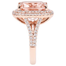 Afbeelding in Gallery-weergave laden, 14K roségouden Morganite en Natuurlijke echte diamanten ( niet in een laboratorium gekweekt ) ring van 10,25 ct nieuw
