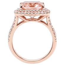 Afbeelding in Gallery-weergave laden, 14K roségouden Morganite en Natuurlijke echte diamanten ( niet in een laboratorium gekweekt ) ring van 10,25 ct nieuw
