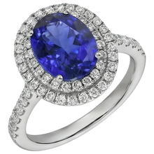 Afbeelding in Gallery-weergave laden, 14K witgoud 7,25 karaat tanzaniet met Natuurlijke echte diamanten ( niet in een laboratorium gekweekt ) ring
