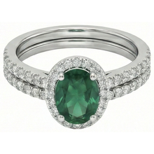 Afbeelding in Gallery-weergave laden, 14K witgouden dames Emerald Diamond Ring 4,55 karaat fijne sieraden
