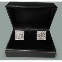 Afbeelding in Gallery-weergave laden, 18k witgouden manchetknopen voor heren, paar 3.50 karaats diamanten manchetknopen
