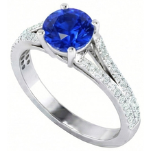 Afbeelding in Gallery-weergave laden, echte round diamant 3.20karaat ring zijaanzicht
