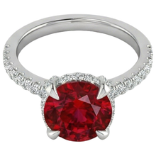 Afbeelding in Gallery-weergave laden, echte round diamant 3.80karaat ring zijaanzicht
