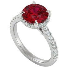 Afbeelding in Gallery-weergave laden, echte round diamant 3.80karaat ring close-up detail
