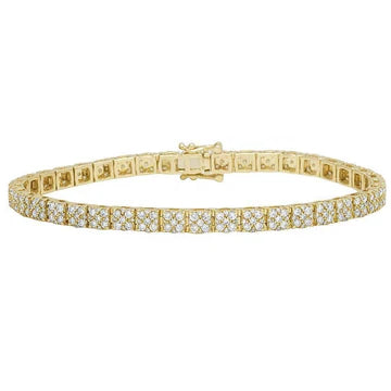 14K Geel Goud 5,75 Karaat Echt Diamanten Tennisarmband Nieuw