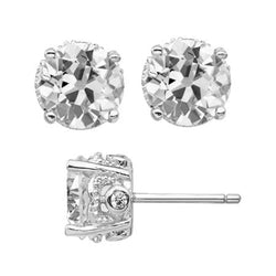 Diamant Antiek Cushion Oorbellen 6 karaat – 14 Karaat Witgoud