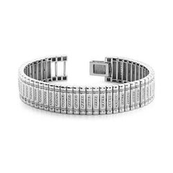 14K Witgoud Rond uit de aarde gewonnen Diamant 7.60 Karaat Heren Armband Sieraden