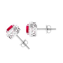 Afbeelding in Gallery-weergave laden, High-end Robijn Gemstone Earring 6,86 karaat – zijaanzicht

