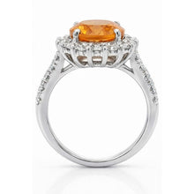 Afbeelding in Gallery-weergave laden, 14K witgouden Madeira Citrien en Natuurlijke echte diamanten ( niet in een laboratorium gekweekt ) ring 22,50 karaat sieraden

