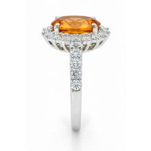 Afbeelding in Gallery-weergave laden, 14K witgouden Madeira Citrien en Natuurlijke echte diamanten ( niet in een laboratorium gekweekt ) ring 22,50 karaat sieraden
