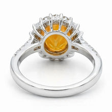 Afbeelding in Gallery-weergave laden, 14K witgouden Madeira Citrien en Natuurlijke echte diamanten ( niet in een laboratorium gekweekt ) ring 22,50 karaat sieraden
