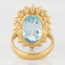 Afbeelding in Gallery-weergave laden, 14K witgouden aquamarijn met diamanten 9 kt verlovingsring
