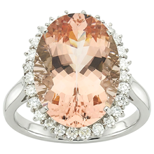 Afbeelding in Gallery-weergave laden, echte round morganiet 14.25karaat ring close-up detail
