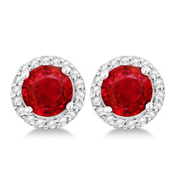 Robijn VVS Gemstone Earring 6,86 karaat in 14 Karaat Witgoud