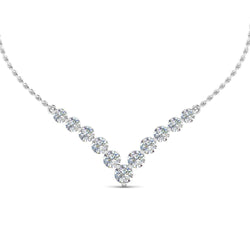 15 Ct Sprankelende Ronde Geslepen Echt Diamanten Dames Ketting 14K Witgoud