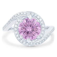 Afbeelding in Gallery-weergave laden, 16.00 Ct. Roze Kunziet Met Diamanten Ring Wit Goud 14K
