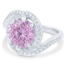 Afbeelding in Gallery-weergave laden, 16.00 Ct. Roze Kunziet Met Diamanten Ring Wit Goud 14K
