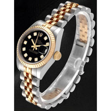 Afbeelding in Gallery-weergave laden, 179173 Lady Rolex Datejust Zwarte Diamant Wijzerplaat Jaar 2012 Verborgen Sluiting
