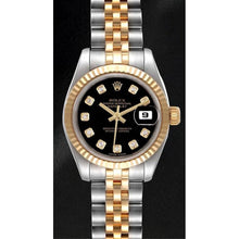 Afbeelding in Gallery-weergave laden, 179173 Lady Rolex Datejust Zwarte Diamant Wijzerplaat Jaar 2012 Verborgen Sluiting
