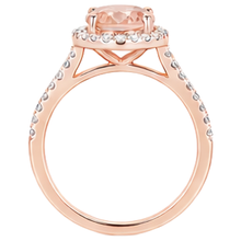 Afbeelding in Gallery-weergave laden, 17,15 ct. Morganite en Natuurlijke echte diamanten ( niet in een laboratorium gekweekt ) jubileumring 14K roségoud
