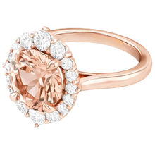 Afbeelding in Gallery-weergave laden, 17,75 ct. Morganite en Natuurlijke echte diamanten ( niet in een laboratorium gekweekt ) ring 14K gouden roos
