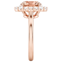Afbeelding in Gallery-weergave laden, 17,75 ct. Morganite en Natuurlijke echte diamanten ( niet in een laboratorium gekweekt ) ring 14K gouden roos
