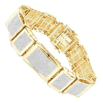 18 Karaat Ronde Echt Diamanten Heren Fijne Armband Sieraden 14K Geel Goud