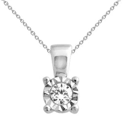 1 Ct Ronde Echt Diamanten Ketting Hanger Massief Goud Echt Diamant Geslepen Montage