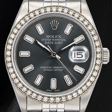 Afbeelding in Gallery-weergave laden, Rolex Datejust 16014 36mm Grijze Diamanten Wijzerplaat Roestvrij Staal Horloge
