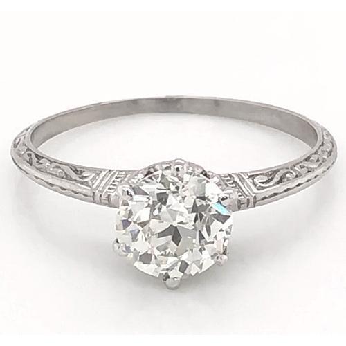 1 Karaat Echt Diamanten Solitaire Filigraan Ring Vrouwen Sieraden