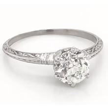 Afbeelding in Gallery-weergave laden, 1 Karaat Echt Diamanten Solitaire Filigraan Ring Vrouwen Sieraden
