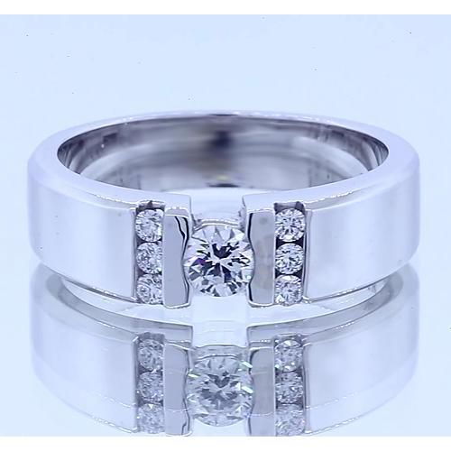 1 Karaat Eenvoudige Ring Ronde Echt Diamant Wit Goud 14K VS1 F