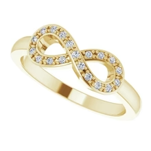 Afbeelding in Gallery-weergave laden, 1 Karaat Infinity Echt Diamond Promise Ring Geel Goud 14K VS1 F
