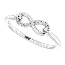 Afbeelding in Gallery-weergave laden, 1 Karaat Infinity Echt Diamond Promise Ring Wit Goud 14K
