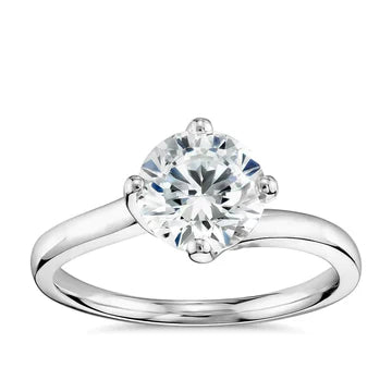 1 Karaat Ronde Geslepen Solitaire Echt Diamanten Trouwdame Ring 4 Tanden
