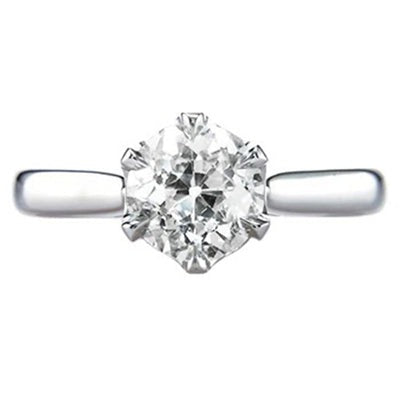 1 Karaat Solitaire Ronde Prong set Oude Mijnwerker Echt Diamanten Ring Sieraden