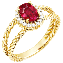 Afbeelding in Gallery-weergave laden, 1,16 karaat Natuurlijke echte diamanten ( niet in een laboratorium gekweekt ) robijn edelsteen ring ovaal wit goud 14K
