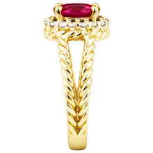 Afbeelding in Gallery-weergave laden, 1,16 karaat Natuurlijke echte diamanten ( niet in een laboratorium gekweekt ) robijn edelsteen ring ovaal wit goud 14K
