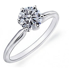 Afbeelding in Gallery-weergave laden, echte round diamant 1.25karaat ring zijaanzicht

